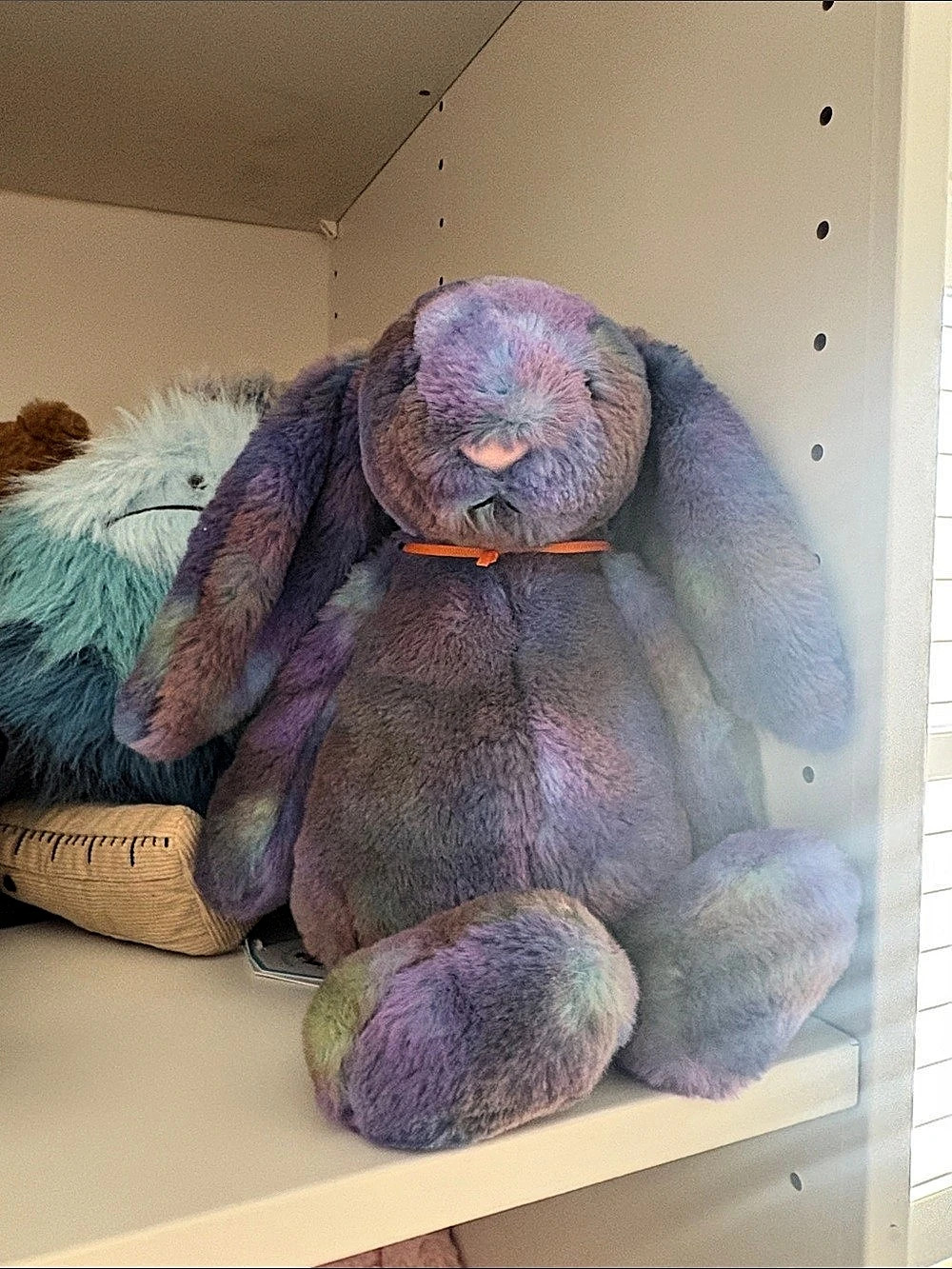 Jellycat Bashful Space  Bunny Plush Toy Purple & Blue NWT authentic, tag cover